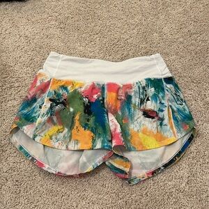 Lululemon Speed Up shorts | Size 2 | 4 Inch | No Limits White Multi